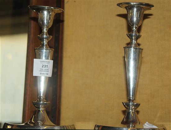 Pair silver candlesticks